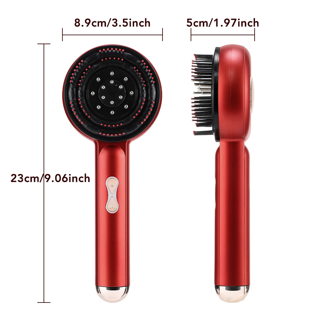 Electric Massage Comb with Vibration Red Light Therapy Scalp Brush Hair Growth Anti-Hair Loss Liquid Oil Applicator Hair Care