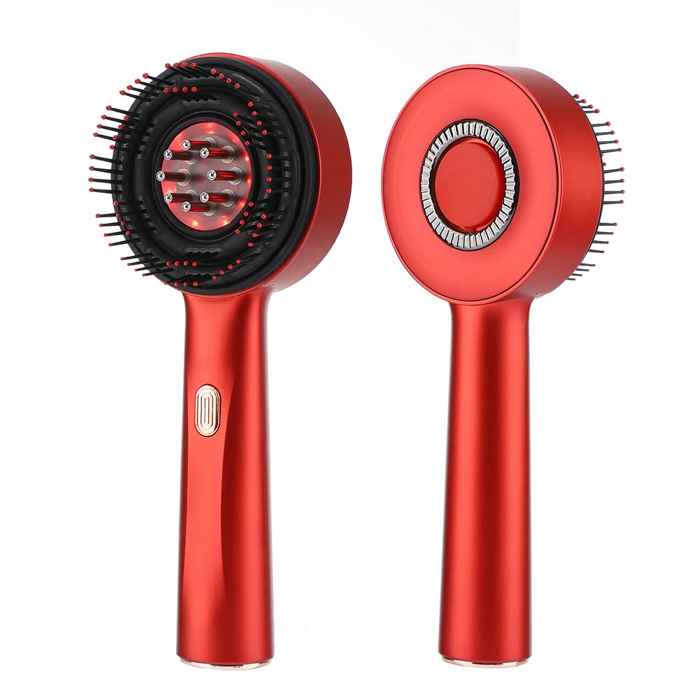 Electric Massage Comb with Vibration Red Light Therapy Scalp Brush Hair Growth Anti-Hair Loss Liquid Oil Applicator Hair Care