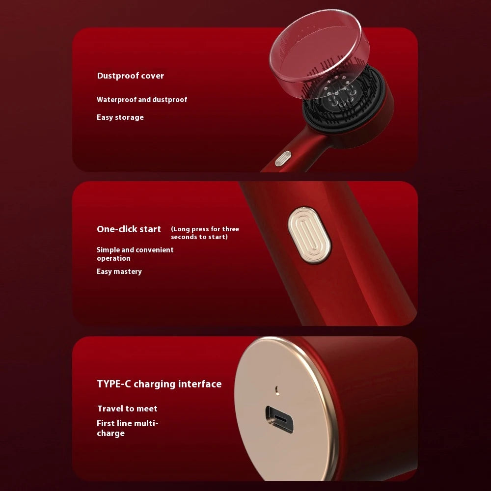 Electric Massage Comb with Vibration Red Light Therapy Scalp Brush Hair Growth Anti-Hair Loss Liquid Oil Applicator Hair Care